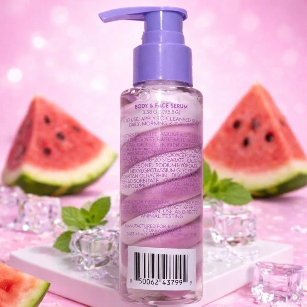 Sheer Melon Body & Face Serum 3.38 Oz Tea Tree Glycolic Acid Clarifying Pump
